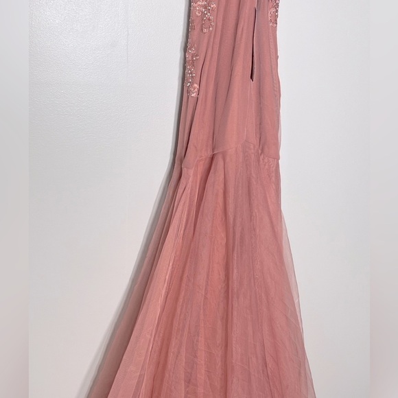 BCX Juniors' Embroidered Tulle-Skirt Sleeveless Gown, evening dress size 0 rose - Picture 9 of 16